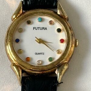 Gold and Black Women's Quartz Watch
